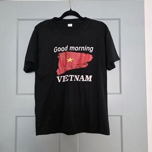 Vintage Good Morning Vietnam Graphic Tee Black Size M 100% Cotton